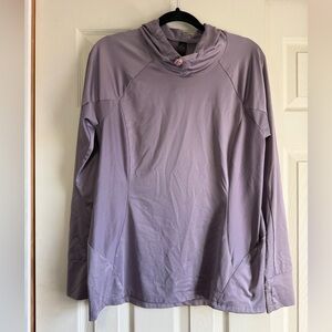 RBX Womens Mauve Hooded Activewear Athletic Top Thump Holes Zip Pocket Size L